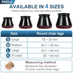 Square Chair Leg Floor Protectors, 16 Pcs, Large Clear