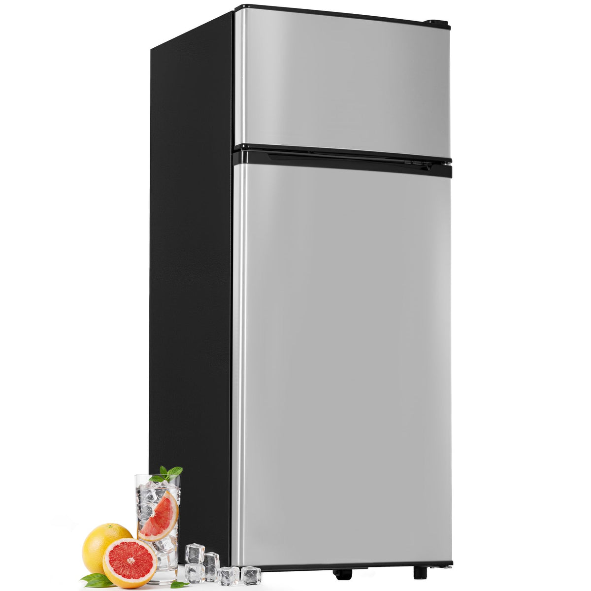 Manastin 4.5cf Mini Fridge for Dorm/Office Quiet 2-Door Adjustable