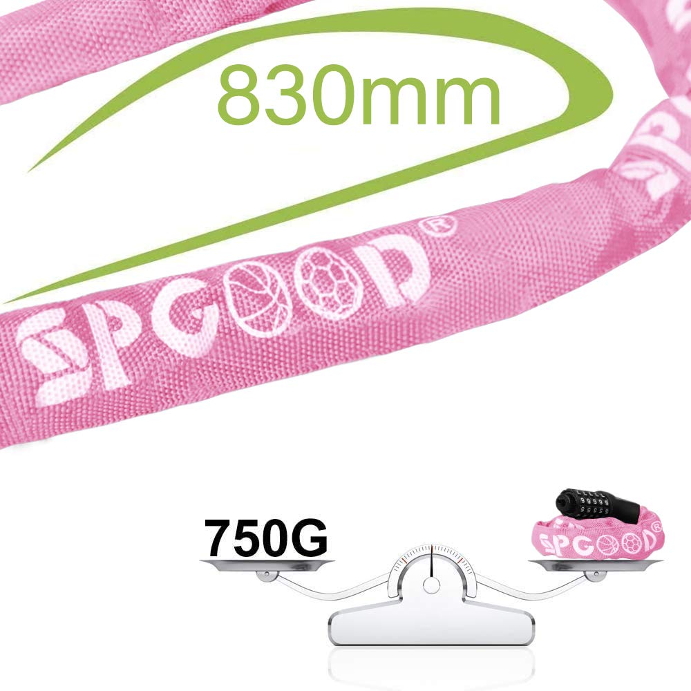 SPGOOD Bike Lock with Combination, Bicycle Lock with Chain(Camouflage)