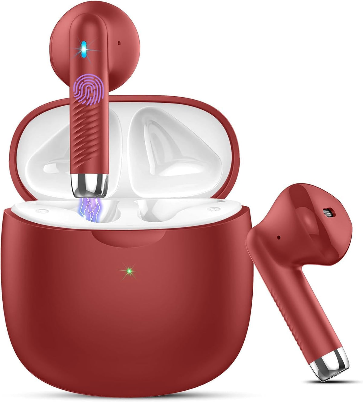 Wireless Earbuds, Bluetooth 5.4 Ear Buds, LED Power Display, 6D Bass Stereo