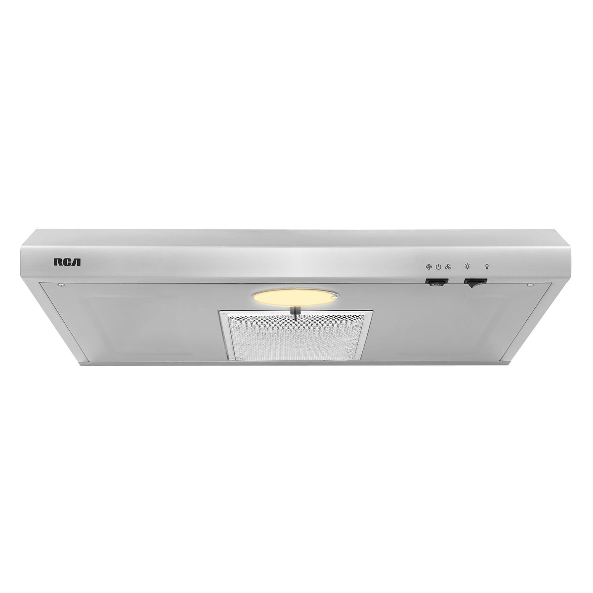 RCA R-RHUCC30SWH 30 in. Century Collection Ductless Under Cabinet Range Hood, Reusable Filter, Rocker Switch, Light, White