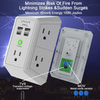 Surge Protector, QINLIANF 5 Outlet Extender with 4 USB Ports(2USB-C)