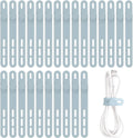 Oligei 25 Pcs Silicone Cable Ties, Cable Ties Reusable, High Elasticity Cord Wraps for Electrical Cords, Cord Organizer for Earphone, Phone Charger(Blue)