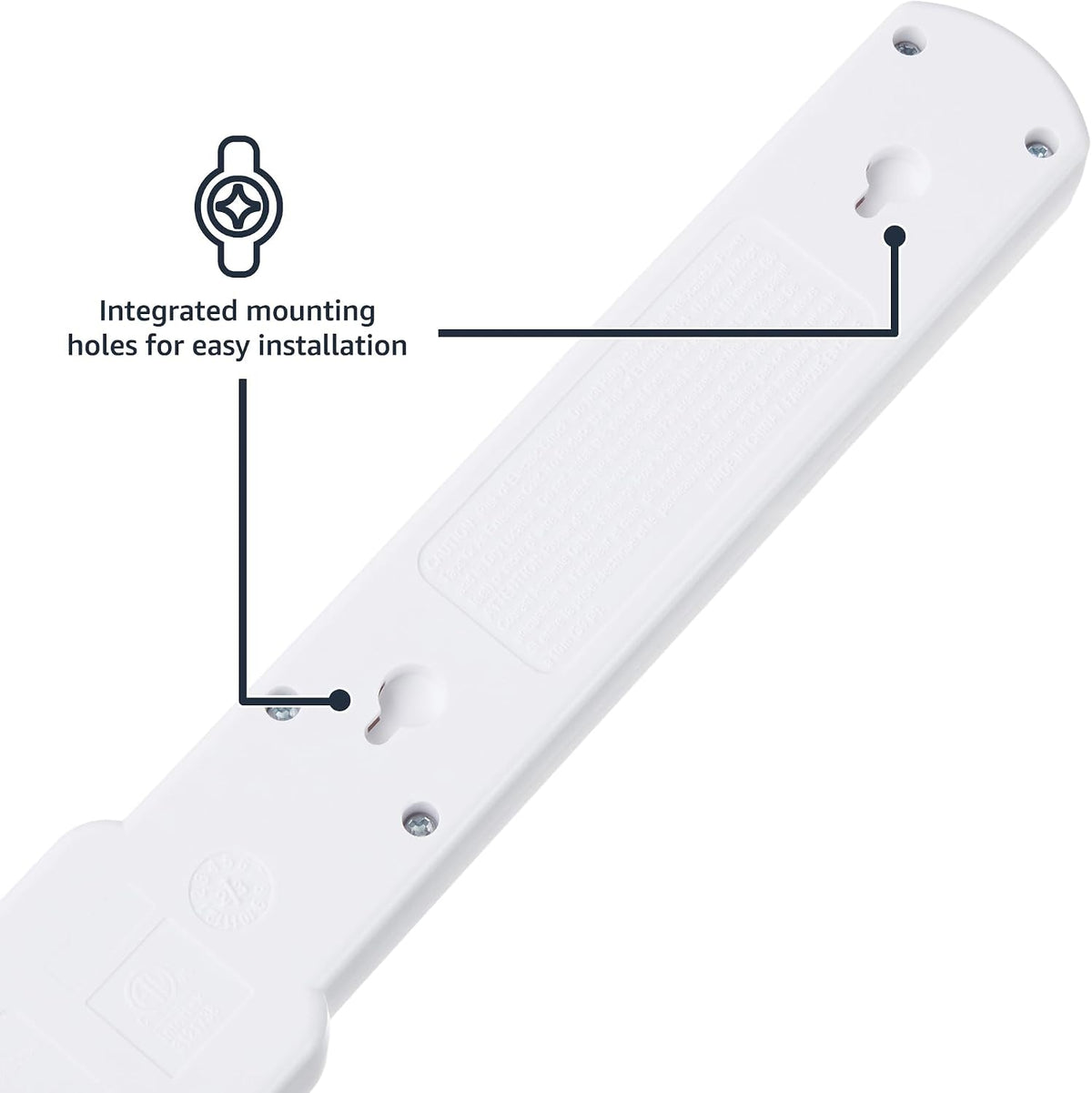 Amazon Basics Surge Protector Power Strip, 6-Outlet with 200J Protection, Circuit Breaker, LED Indicator, On/Off Switch, Wall-Mounting, 2ft Extension Cord, White, 2-Pack