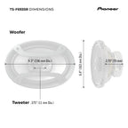 Pioneer F-Series TS-F1035R 4" 2-Way Coaxial Car Speakers 150W Max
