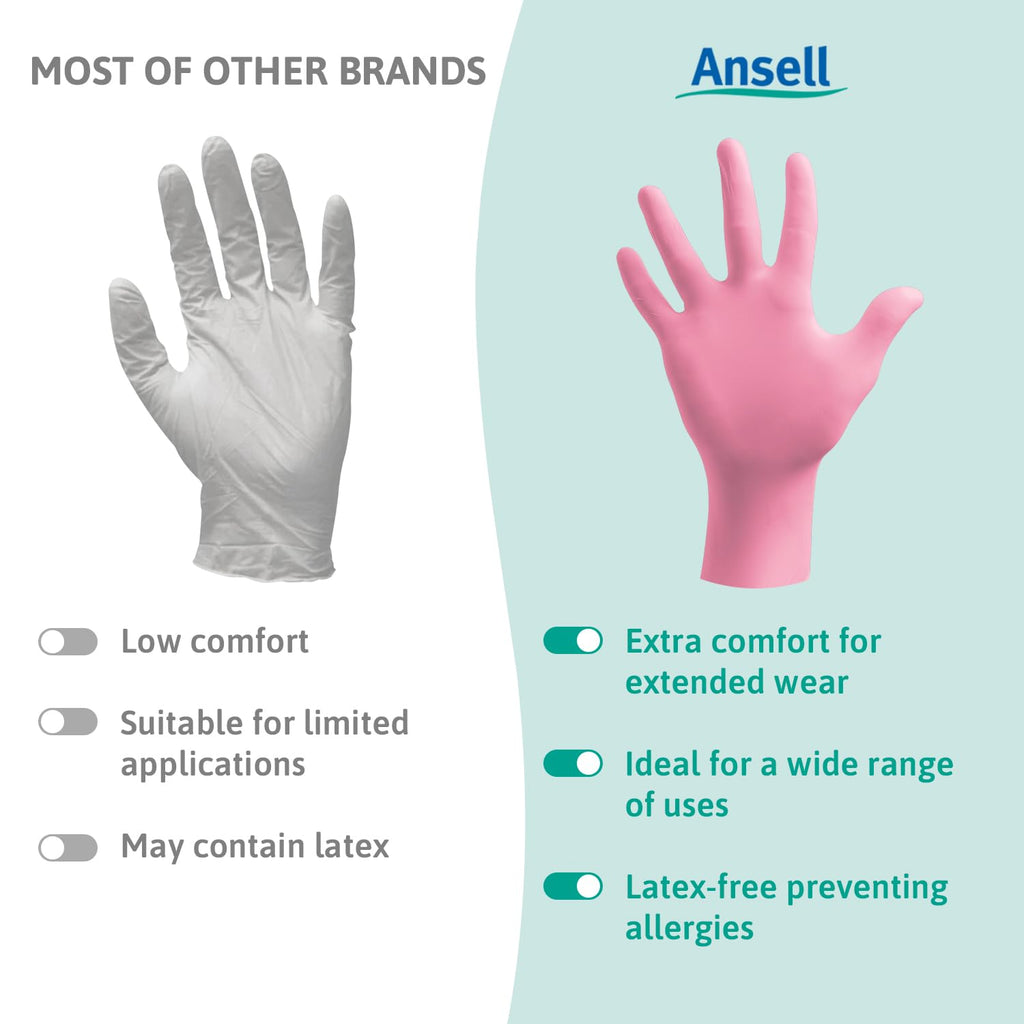 Ansell Microflex 93-732 Disposable Gloves, Black, Size XL, 100 Pcs