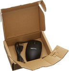 Amazon Basics Responsive and Precise 3-Button Wired USB Computer Mouse with Scrolling and Tracking, Single, Black