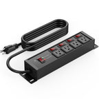 CCCEI 12 Gauge Heavy Duty Surge Protector, Black, 6FT, 1