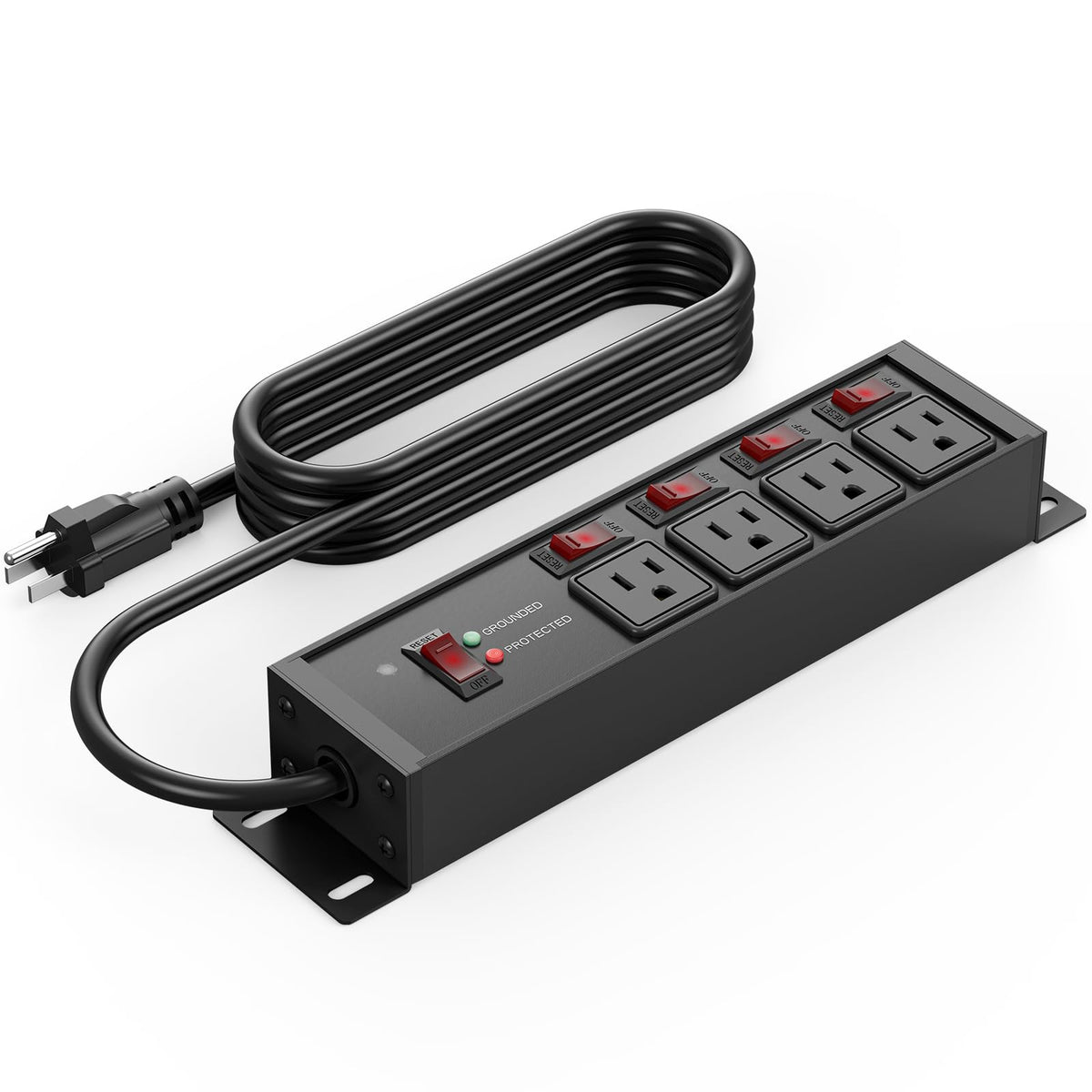 CCCEI 12 Gauge Heavy Duty Surge Protector, Black, 6FT, 1