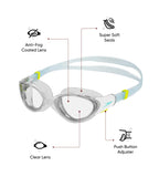 Speedo Damen Biofuse 2.0 Schwimmbrille | Weibliches Design | Patentierter Verstellmechanismus | Anti-Beschlag | Anti-Leck | Comfort Fit Schwimmbrille (1 Stück)