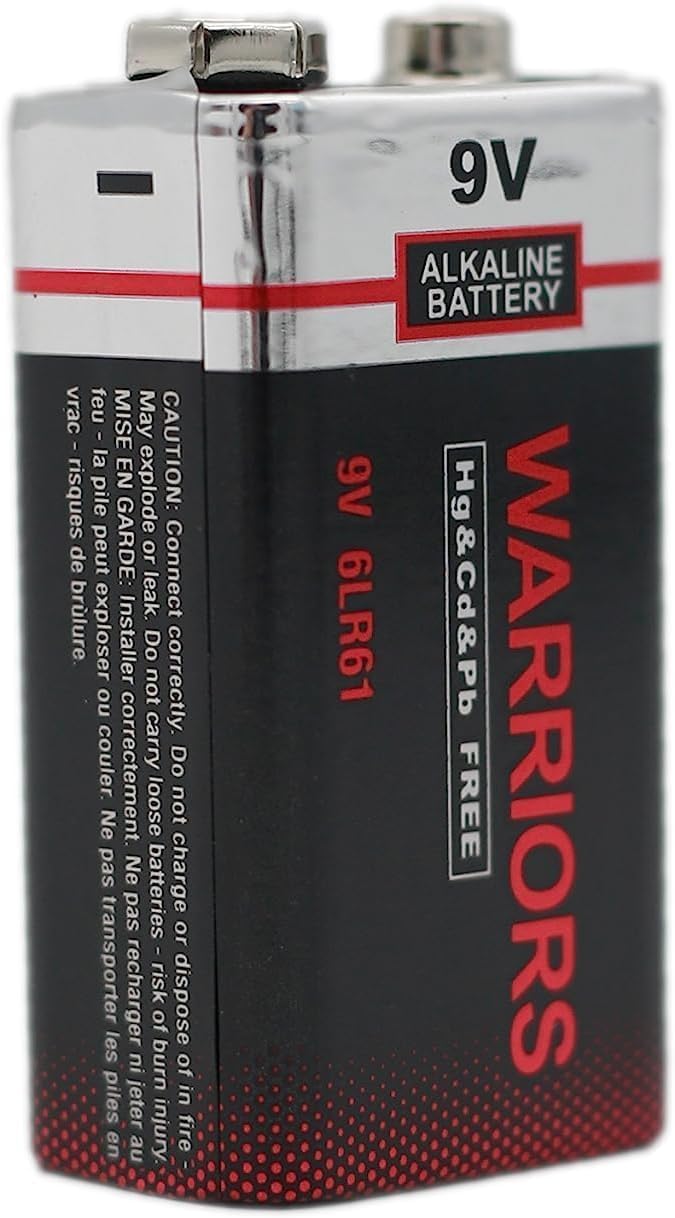 Warriors 2X 9V Alkaline Batteries, 6LR61, Long Lasting Power