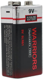 Warriors 2X 9V Alkaline Batteries, 6LR61, Long Lasting Power