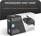 The Real Touch Black Nitrile Multi-Purpose Disposable Gloves, Powder Free, Disposable, Extra Strong - Box of 100 (Black, Large)