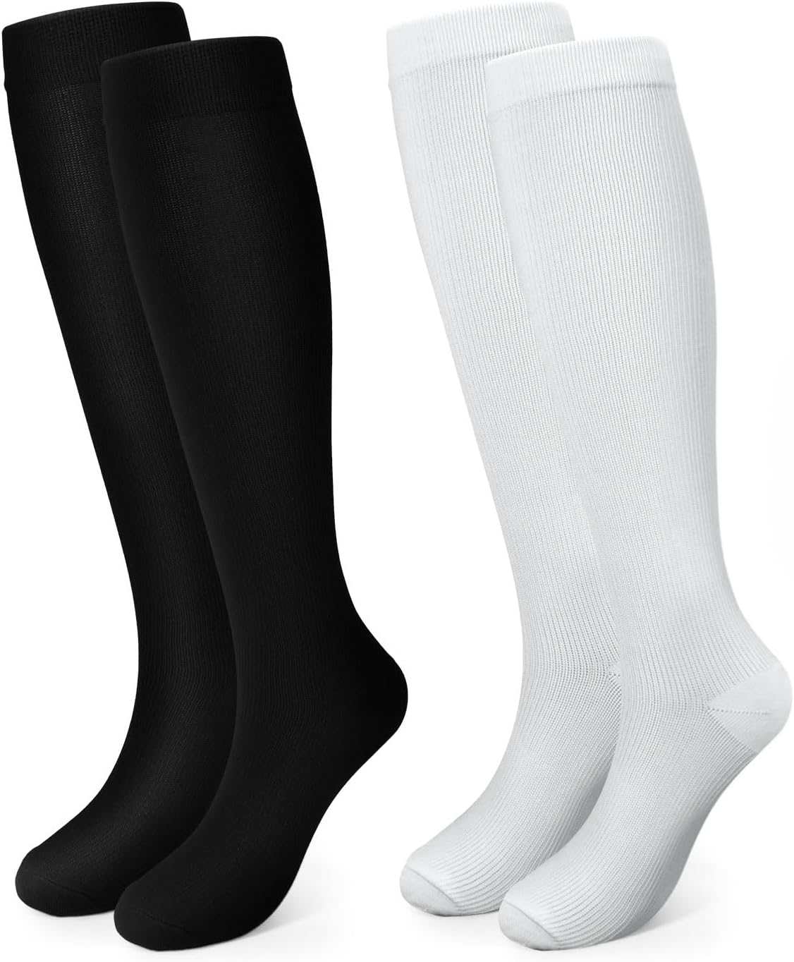 Compression Socks, (2/4/6/7 Pairs) for Men & Women 15-20 mmHg is Best for Athletics, Running, Flight Travel, Support