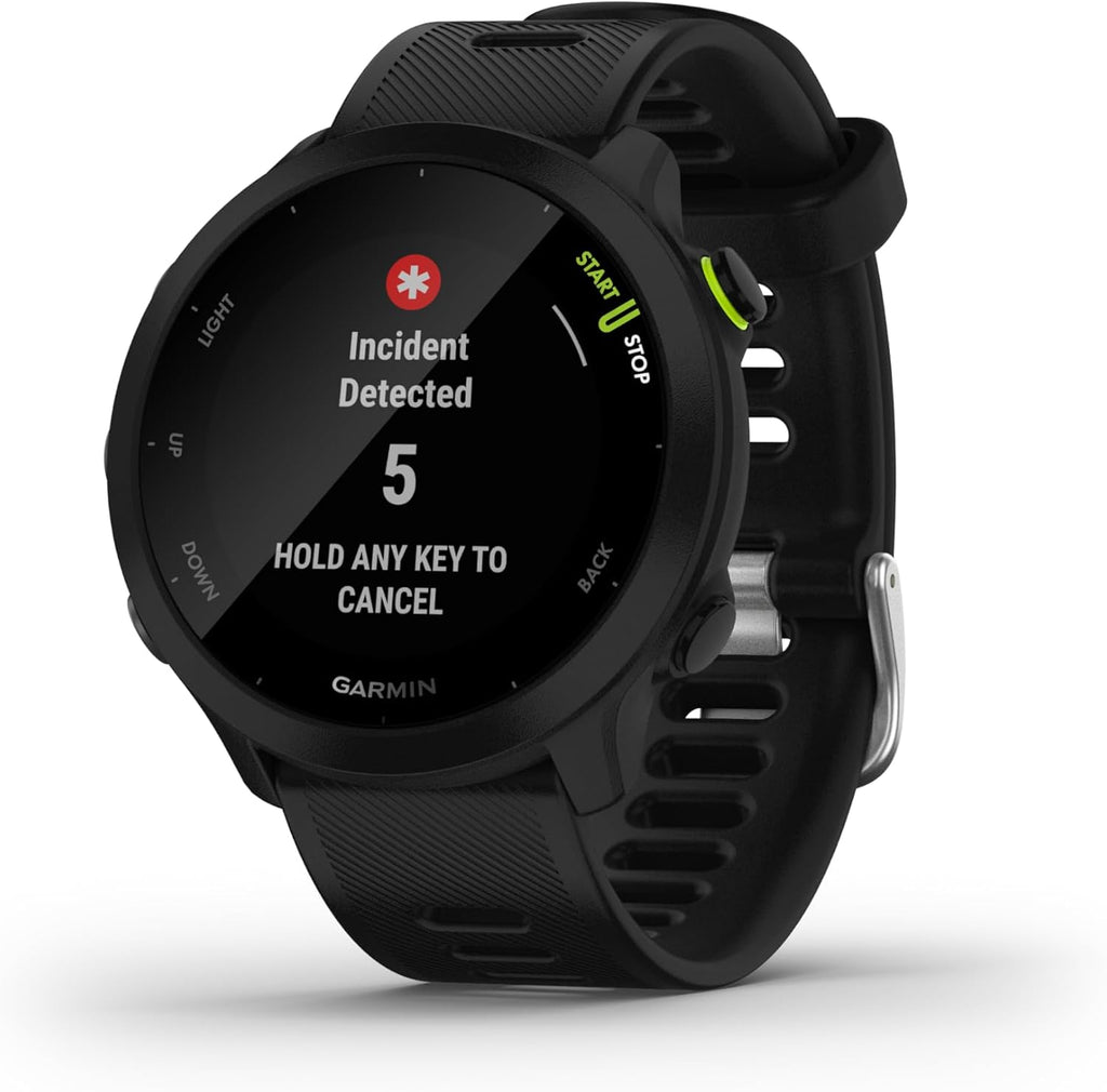 Garmin Forerunner 55 Easy to Use Lightweight GPS Running Smartwatch, Running and Training Guidance, Safety and Tracking Features included