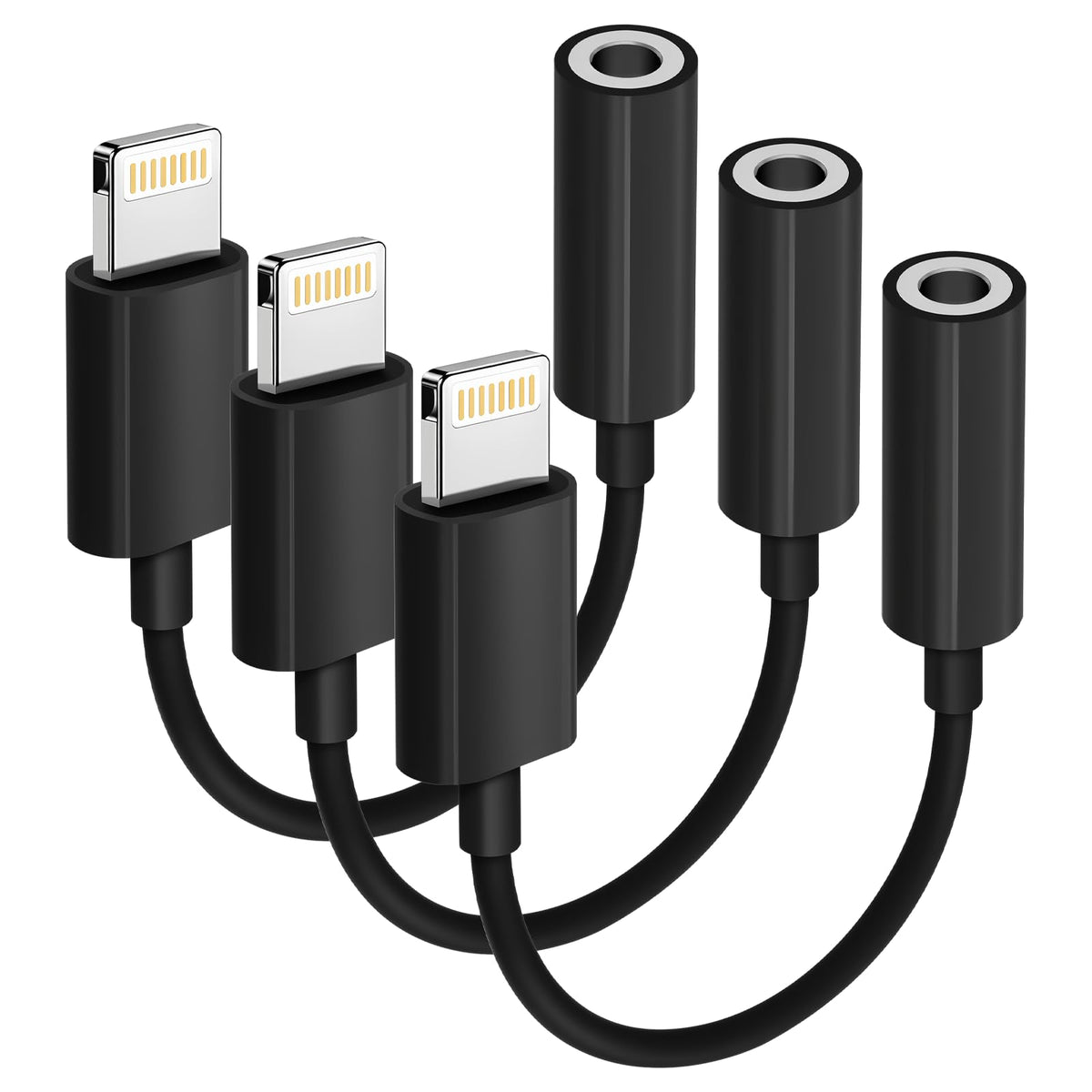 Apple MFi Certified 1 Pack Lightning to 3.5 mm Headphone Jack Adapter for iPhone, iPhone Aux Adapter Converter Dongle Audio Cable Compatible with iPhone 14 13 12 11 X XS 8 7 Black