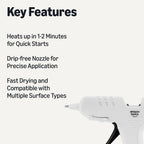 Amazon Basics Hot Glue Gun Kit with 30 Glue Sticks, 20w