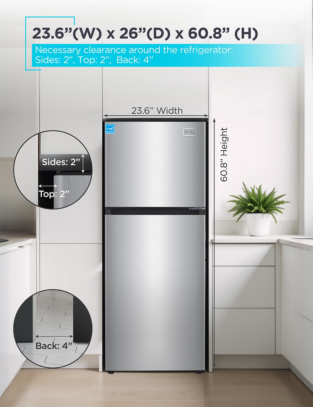 BLACK+DECKER 18.1 Cu. Ft. Top Mount Refrigerator with Ice Maker, BR1810HIMB