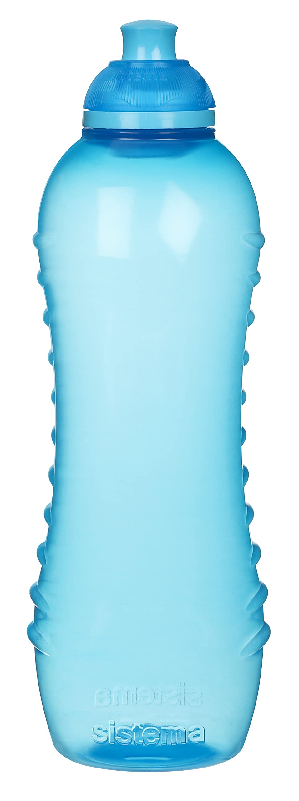 Sistema Squeeze Twist 'n' Sip Sports Water Bottles | 460 ml | Leakproof Kids Water Bottles | BPA-Free | Blue | 4 Count