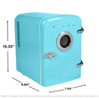 Frigidaire Retro Mini Compact Beverage Cooler, Great for Keeping Office Lunch Cool! (Built-in Bluetooth Speaker)
