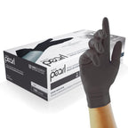 UNIGLOVES Black Pearl Nitrile Examination Gloves - Multipurpose, Powder Free and Latex Free Disposable Gloves - Box of 100 Gloves, Black, Large (GP0034)