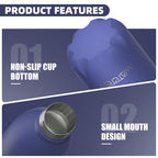 Stainless Steel Insulated Water Bottle, WATERSY Double Walled Metal Vacuum Flask Keep 24 Hrs Cold & 12 Hrs Hot Thermal Metal Sports Bottles 500ml BPA Free for Outdoor, Work, Gym, School (Black)