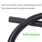 Alex Tech 10ft - 1/2 inch Split Wire Loom Tubing - Black