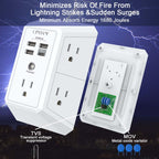 Surge Protector, QINLIANF 5 Outlet Extender with 4 USB Ports(2USB-C)