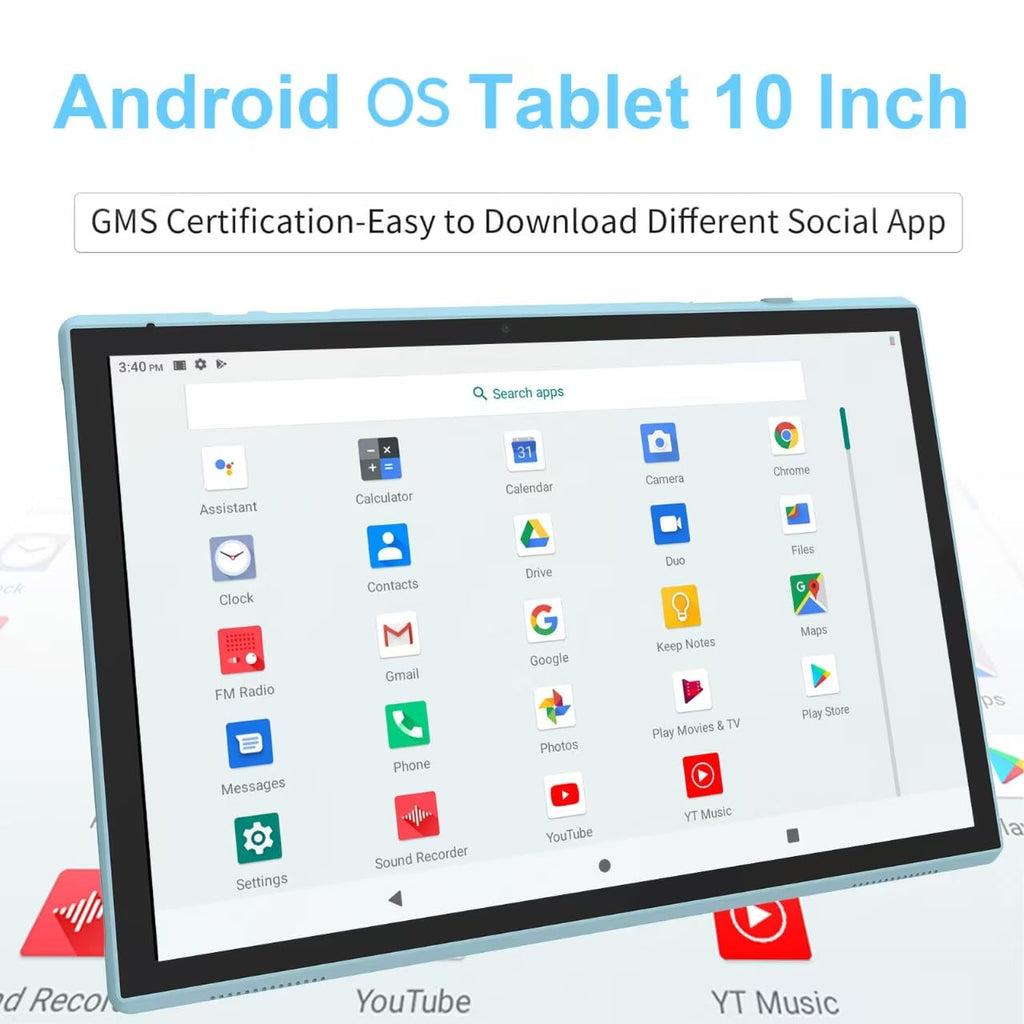 Android Tablet 10 Inch Tablet With Case Stylus Android 15 Tablets 8GB RAM 32GB ROM Support 1TB Expansion 6000mah Battery 10.1" IPS HD Touchscreen 2MP+8MP Dual Camera WIFI-6 Bluetooth5.0 Tablets