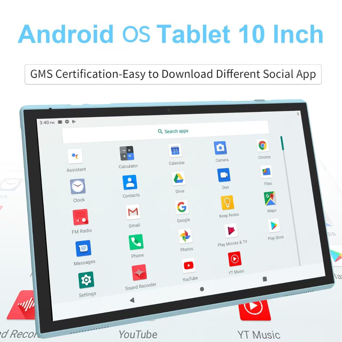 Android Tablet 10 Inch Tablet With Case Stylus Android 15 Tablets 8GB RAM 32GB ROM Support 1TB Expansion 6000mah Battery 10.1" IPS HD Touchscreen 2MP+8MP Dual Camera WIFI-6 Bluetooth5.0 Tablets