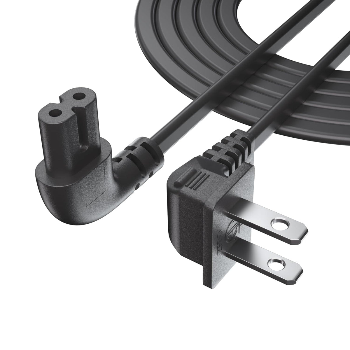 Superer 8 ft TV Power Cord Cable Fit for Samsung LG TCL Sony Apple Insignia Sharp Toshiba JVC Hisense Roku 4k 8k Smart LED LCD HD, Universal IEC C7 Figure 8 2 Prong Replacement AC Cables, ETL Listed