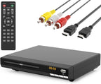 DVD Players for TV with HDMI,Plays All Regions and Formats,CD Players for Home,Support 1080P Video/CD/DVD/VCD/JPEG/USB, Remote, HDMI and RCA Cables Included (2026 New Model)