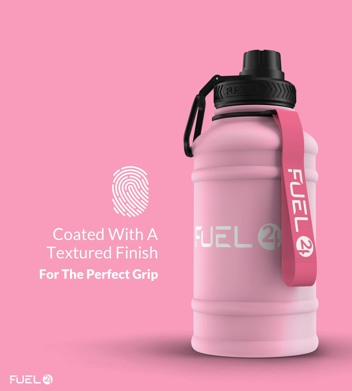 Fuel24 Stainless Steel Jug - 1.3 or 2.2 Litre Water Bottle - Extra Strong, BPA Free, Leak Proof - Large Gym Sports Bottle, 1.3L, 2.2L, Metal Bottle - Colour Options