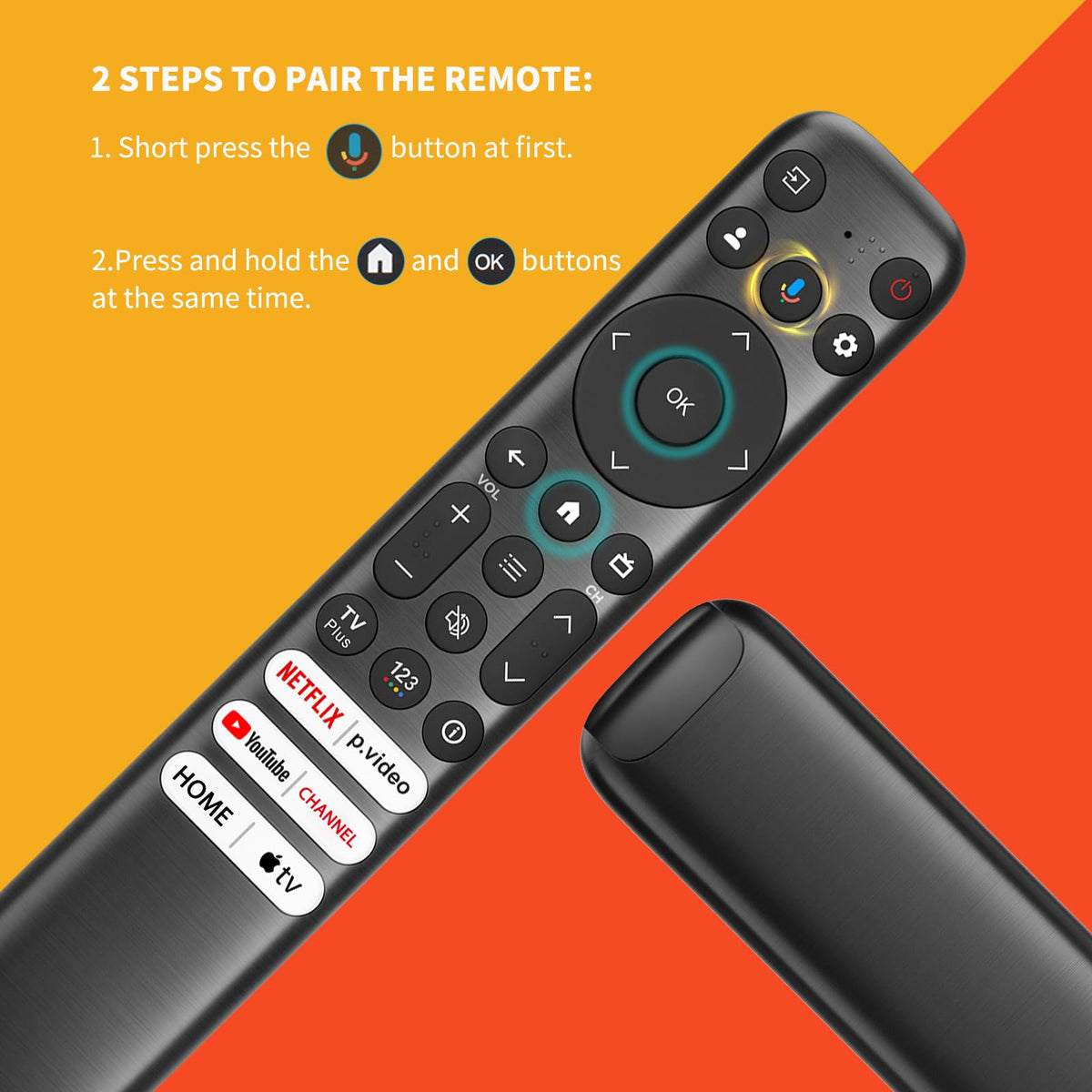 【2-Pack】 for Roku TV Remote,Replacement for TCL,ONN, Hisense Roku TVs