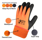 Winter Work Gloves Thermal Fleece Liner Waterproof Coating Superior Grip for Cold Weather Car Washing Gardening Fishing Multipurpose