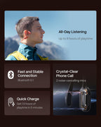 SHOKZ OpenRun Pro - Open-Ear Bluetooth Bone Conduction Sport Headphones - Sweat Resistant Wireless Earphones for Workouts and Running with Premium Deep Base - Built-in Mic, with Hair Band
