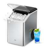 WIE Nugget Ice Maker Countertop, Sonic-Style Chewable Nugget Ice, 40lbs/Day, Fast Ice Making, Quiet Operation, Self-Cleaning Ice Maker Machine, Compact Ice Machine for Home Kitchen Party
