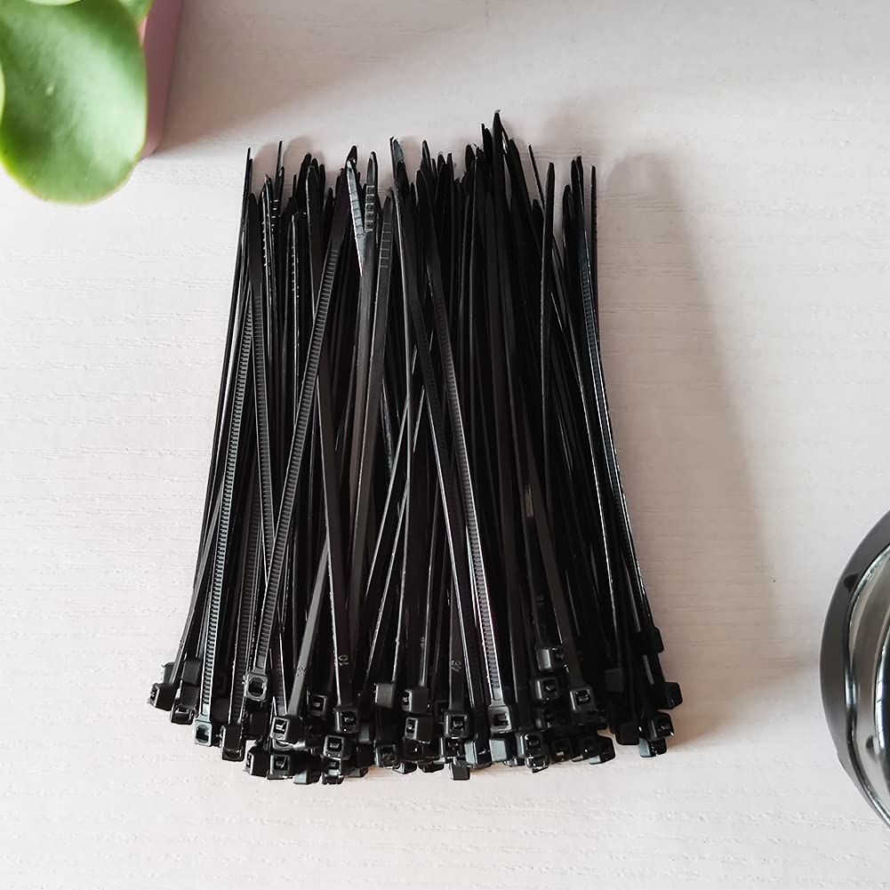 100 Pack Black Plastic Cable Ties 300mm×3.6mm Heavy Duty Strong Nylon Premium Self Locking 12 inch/30 cm Long Zip Tie Wraps