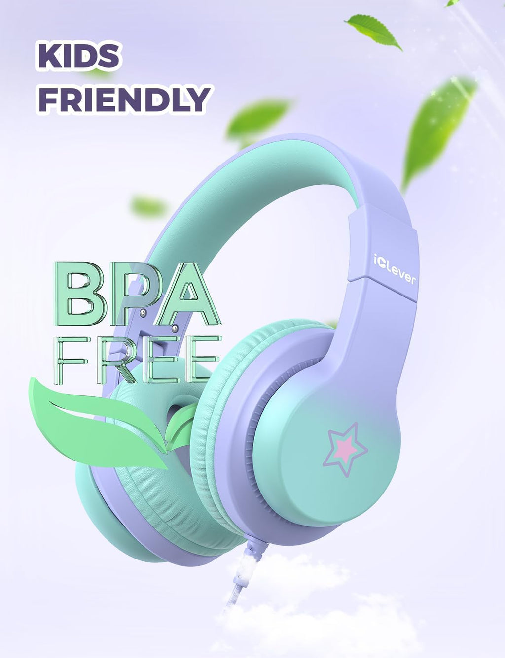 iClever HS19 Kids Headphones with Cord, Toddler Headphones for Boys Girls