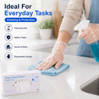 1ABOVE 100 Clear Vinyl Disposable Gloves Small, Powder-Free Latex-Free Ambidextrous Gloves for Food Handling Except Fatty Foods, Cleaning, Hairdressing, Beauty & Everyday Tasks