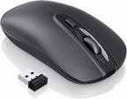 cimetech Wireless Mouse for Laptop, Portable Slim Silent Design for Left & Right Hand Users, Storable Nano Receiver, 800-1600 DPI, 2.4G Compact Computer Mice for MacBook, PC, Windows, Chromebook