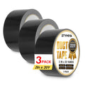Black Duct Tape Heavy Duty: 3 Rolls 2inch x 20yd Wide Waterproof Outdoor - Strong Adhesive Weather Tapes Repair Bulk - Ductape for Patterns Masking Packing Furniture Kids Craft (3, Matte Black)