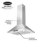 30 in. Lumin Coll 380 CFM Ducted Island Range Hood, LED, Stainless Steel