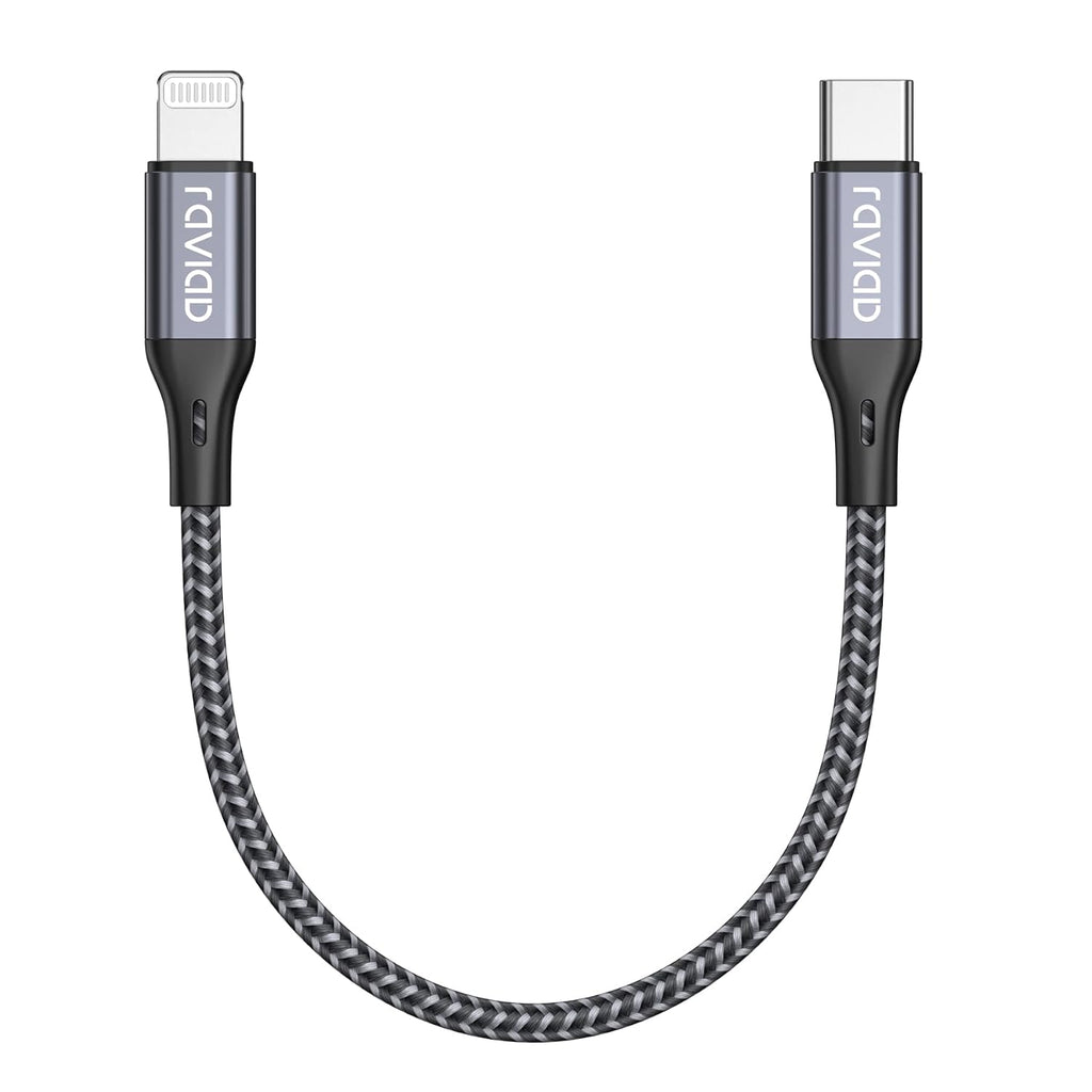 RAVIAD Short USB C Lightning Cable 30CM MFi Certified iPhone Charger USB C