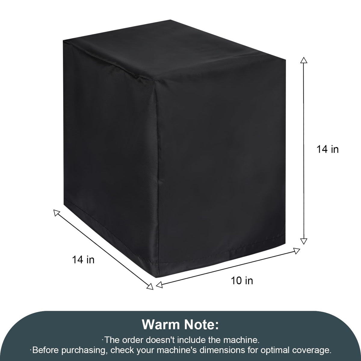 Commercial Ice Maker Cover, Universal Waterproof Shield for Appliances in Home, Garage and Office, Black