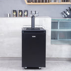 VEVOR Beer Kegerator, Single Tap Commercial Draft Beer Dispenser for D system, Full Size Keg Refrigerator with 5lbs CO2 Tank, Hold 2 Sixth / 2 Ball lock keg, Black