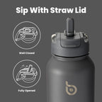 BOTTLE BOTTLE Stainless Steel Bottle with Straw and Pill Box