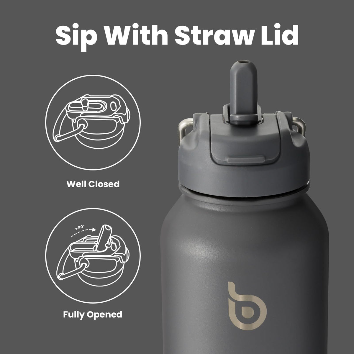 BOTTLE BOTTLE Stainless Steel Bottle with Straw and Pill Box