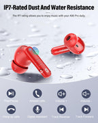 Wireless Earbuds, Bluetooth 5.4 Headphones Bass Stereo/Clear Calls, White