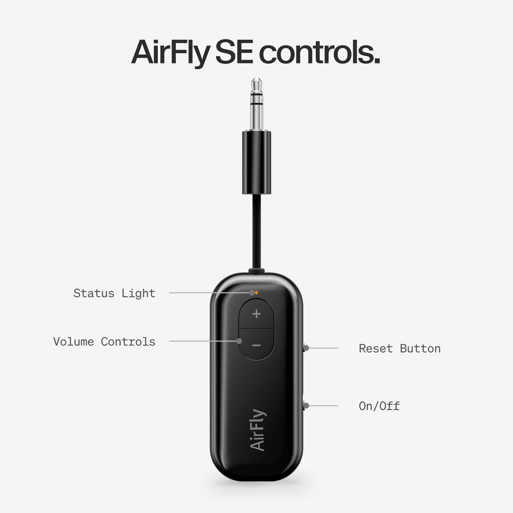 Twelve South AirFly SE, Bluetooth Wireless Audio Transmitter Adapter, White